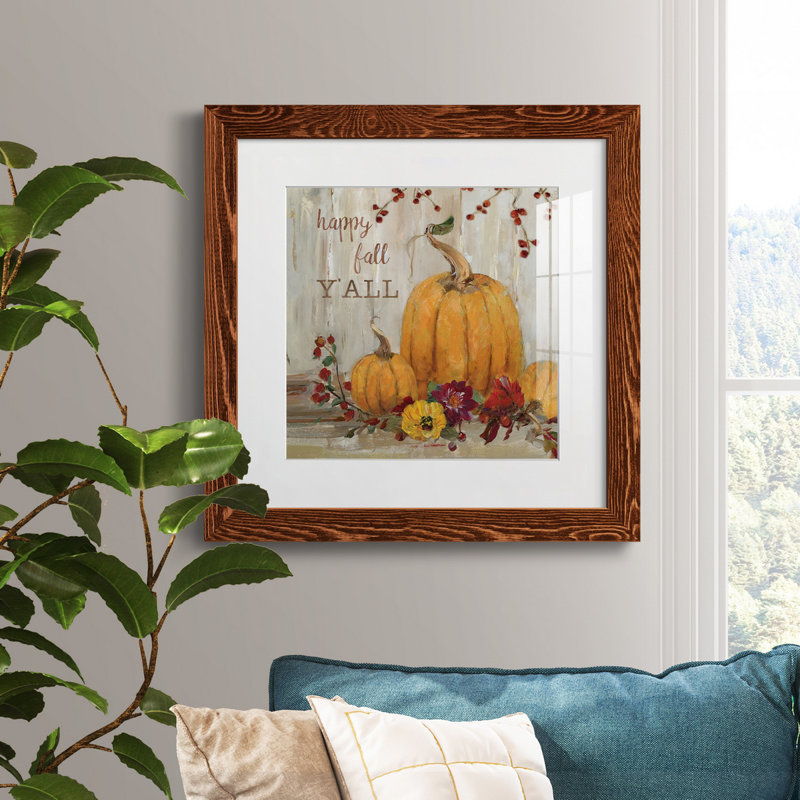 Autumn Dinner - peinture encadrée, H 17 po x l 17 po x P 1,5 po, Cadre en érable