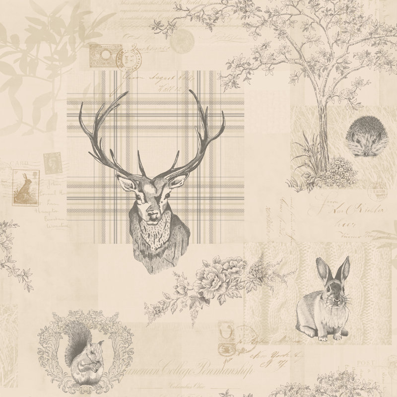 Conner Wallpaper Roll, Charcoal/Linen