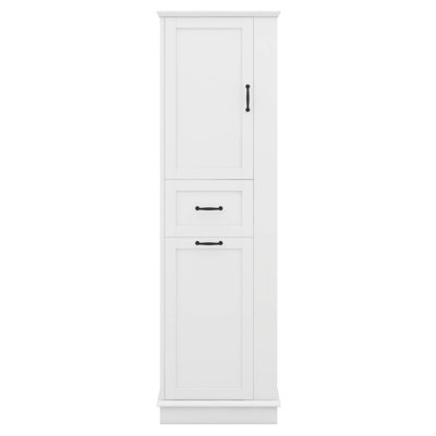 Grande armoire de rangement avec compartiment inclinable et tiroir, tablettes réglables, charnières à fermeture en douceur, poignées en alliage d'aluminium
