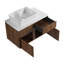 Meuble-lavabo mural 32 po (31-1 / 2 po) avec lavabo d'art en céramique et plaque plate de comptoir, 2 portes à fermeture douce et 1 tiroir, emballage KD, contreplaqué-2027577226