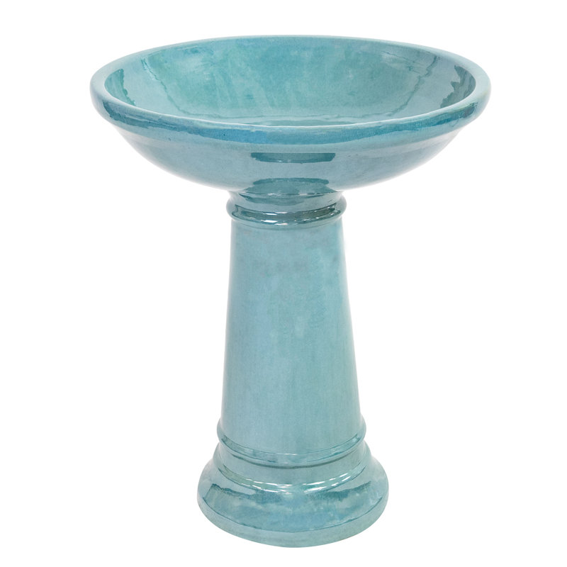 Calais Ceramic Bird Bath - Jade