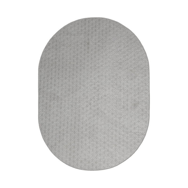 Tapis géométrique gris, Ovale 9 pi x 12 pi