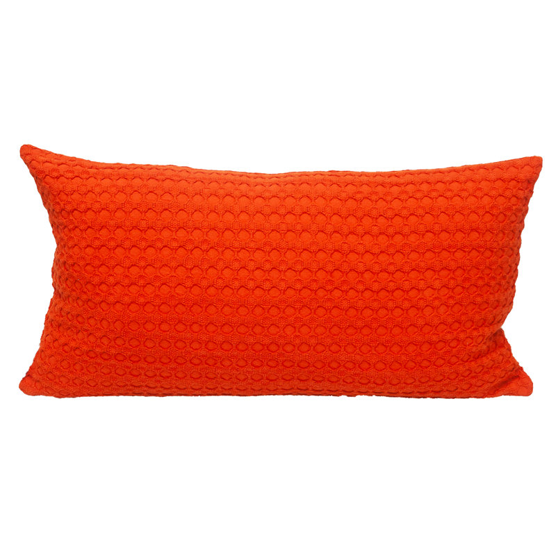 Parkland Collection Transitional Solid Orange 14" x 26" Pillow, Orange
