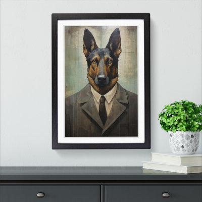 German Shepherd Dadaism - Framed Print