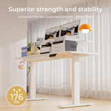 Standing Desk With Drawers, 48 X 24'' Sit Stand Up Desk With Monitor Stand, Laptop Stand, Height Adjustable Ergonomic Home Office Computer Desk With Memory Preset Controller