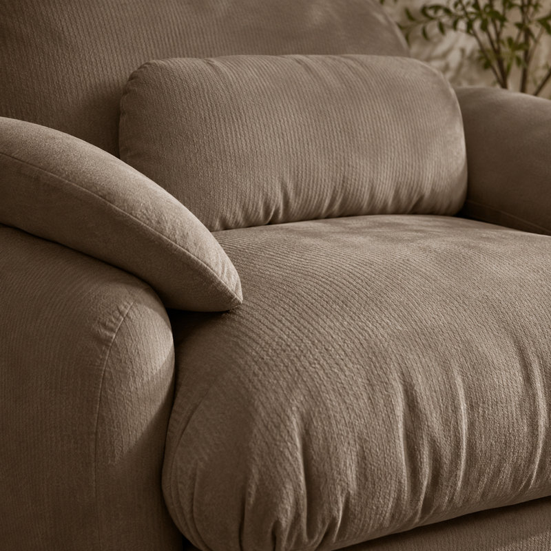Canapé d'angle modulaire Elarquess Cloud pour 2 personnes avec pouf amovible, assise profonde en chenille, coussins en mousse haute densité et ressorts, 2 petits coussins lombaires