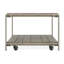 Table basse à structure métallique pour salon - Bois massif et placage de chêne, fini graphite vieilli élégant, étagère de rangement, 127 cm (l) x 66 cm (p) x 46 cm (h) - Mobilité élégante