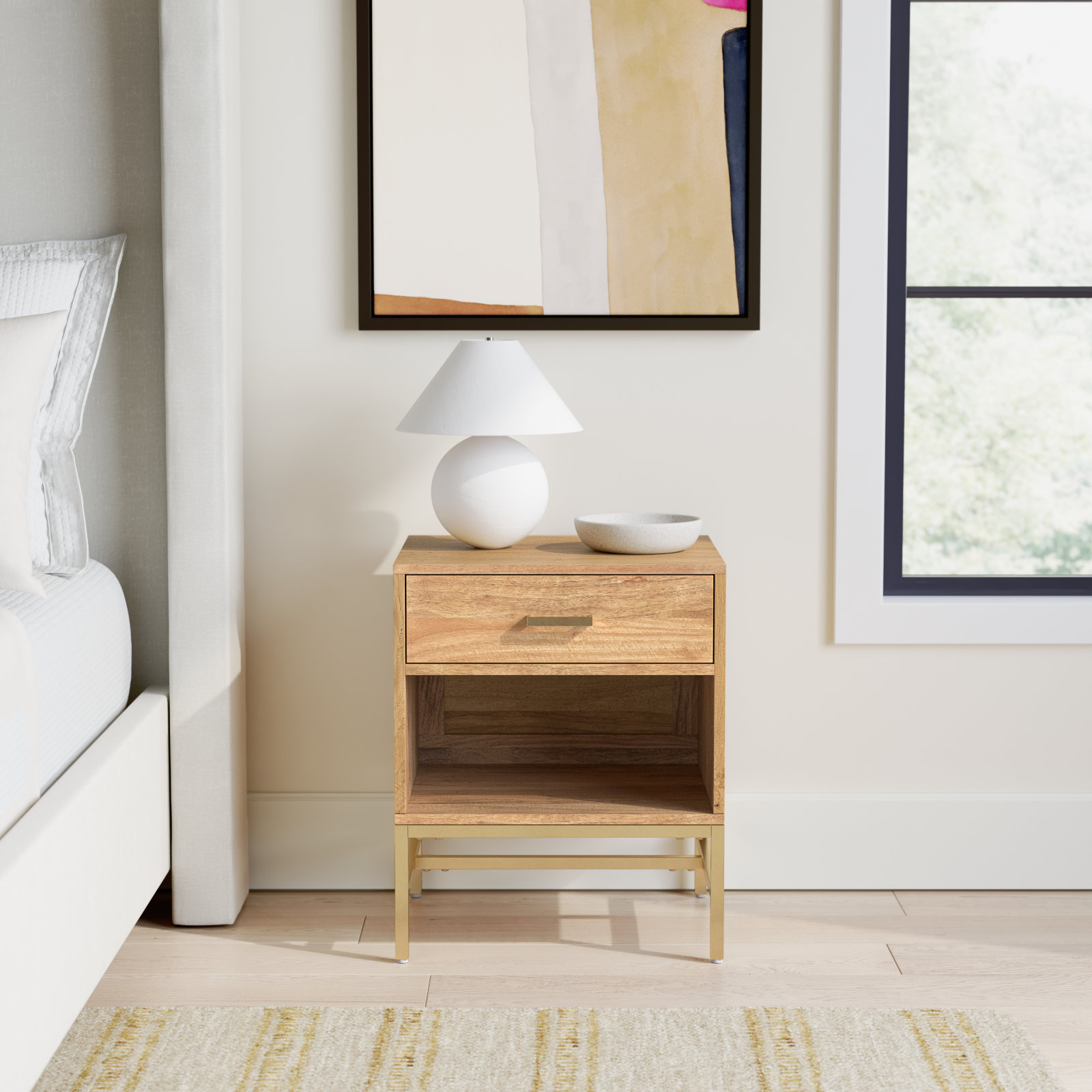 Danesfield 22" Tall 1 - Drawer Nightstand, Natural