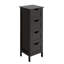 Armoire sur pieds 4 tiroirs noire