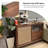 43.31"Brown Solid Wood Rectangular Woven Rattan Sliding Door Side Cabinet-948442330