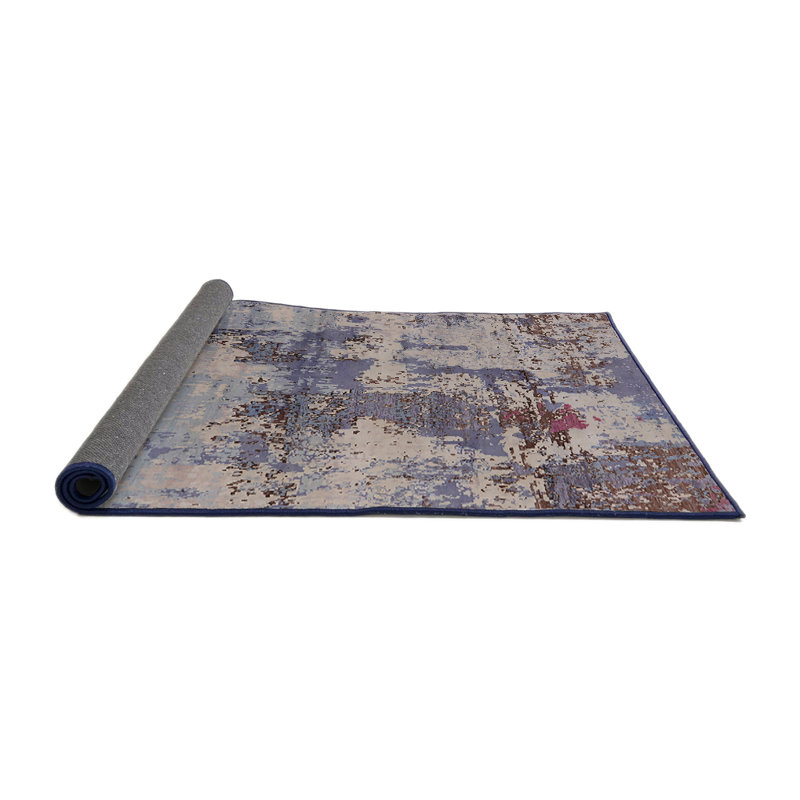 Tapis mauve / brun à motif abstrait Carmelia, Rond 6 pi