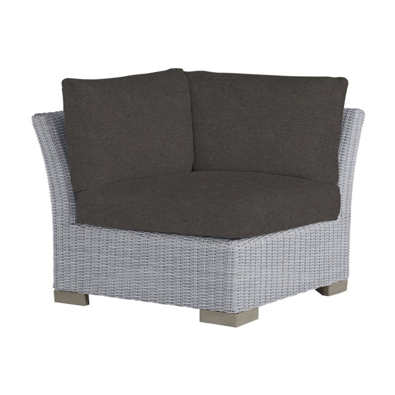 Canapé modulaire d'extérieur Club Woven N-Dura, Huître, Pas de soudure, Fossile de Vérone
