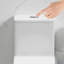 Toilette blanche brillante avec siège à fermeture douce, hauteur 17 po, double chasse 1,1 / 1,6, cuvette sans rebord, toilette brute de 12 po, efficace, chasse d'eau, finition fermée, conception épurée