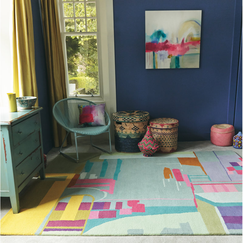 Amal Hand Tufted Wool Green Rug, Rectangle 200 x 280cm