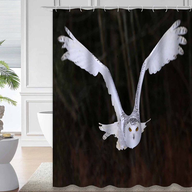 Rideau de douche Snowy Owl, L 72 po x l 84 po