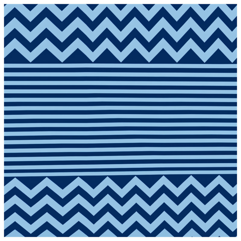 Couvertures à rayures bleues à chevrons, L 50 po x H 60 po