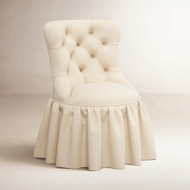 Minnie Upholstered Side Chair, Classic Pearl Performance Velvet