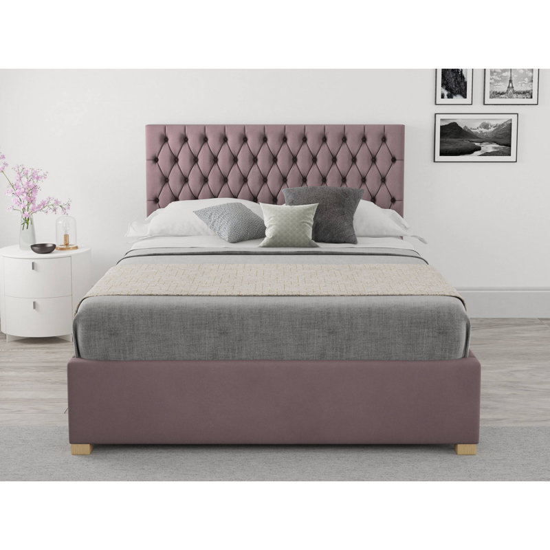 Central City Upholstered Ottoman Storage Bed, Super King (6'), Blush