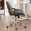 Home Office Chair - Upholstered Faux Leather Back Desk Chair, Ergonomic Executive Chair with Lumbar Support-1514162931