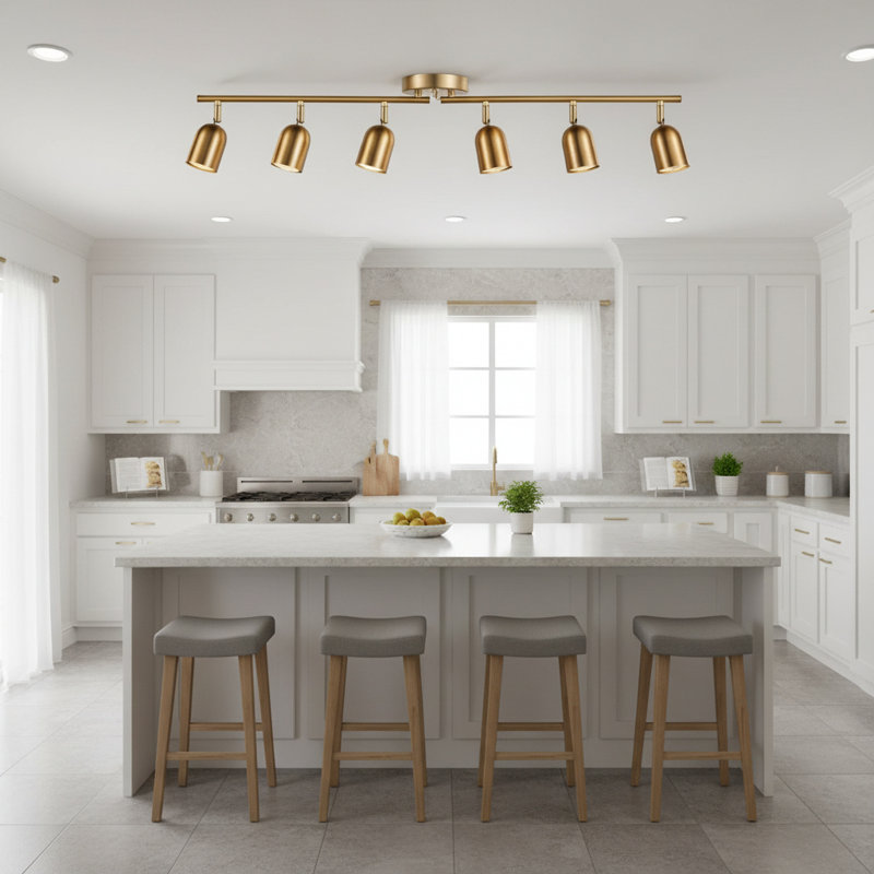 6-Light Track Lighting Kit, Adjustable Ceiling Spotlight