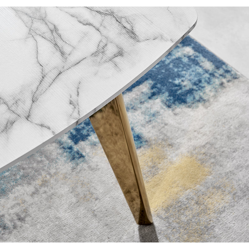 Corova Marble Effect Rectangle Dining Table - Modern Home