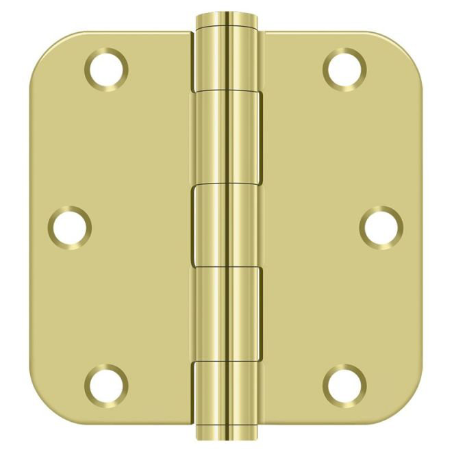 Charnière Deltana DSB35R53-R 3-1 / 2 "x 3-1 / 2" x 5/8 "Deltana, paire résidentielle en laiton poli, Laiton poli