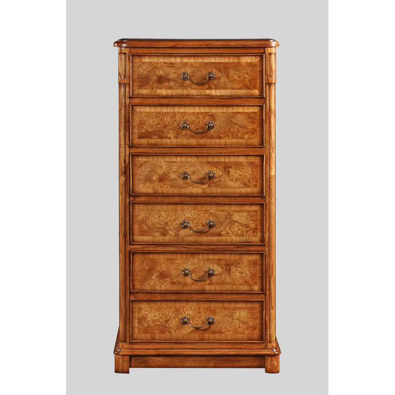 Alaba 57cm Wide 6 -Drawer Solid Wood File Cabinet