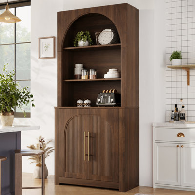 Armoire de rangement moderne de 71 pouces de hauteur avec étagères à 3 niveaux