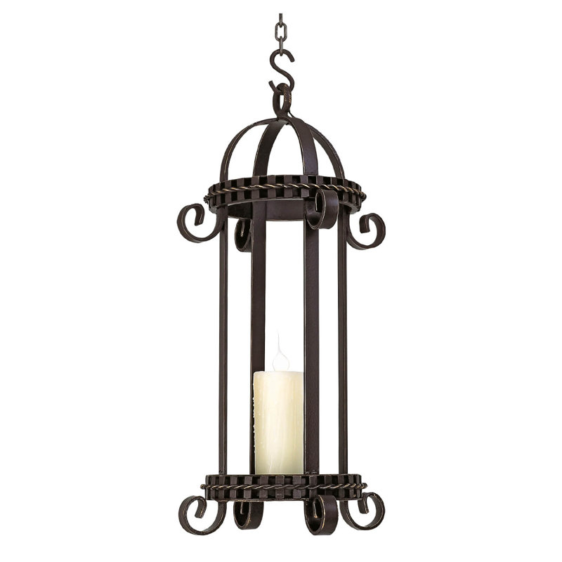 Miki 1 - Light Lantern Pendant, Rust, 20" H x 13" W x 13" D