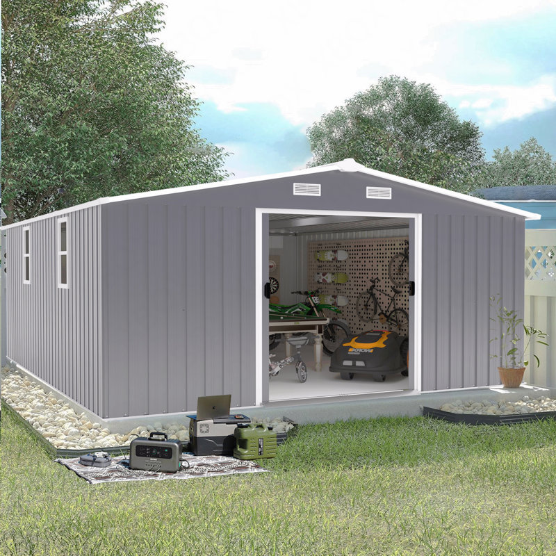 Two Daylight Windows, A Practical And Thoughtful Gift,Two Colors Can Be Freely Selected Storage Sheds, Gray