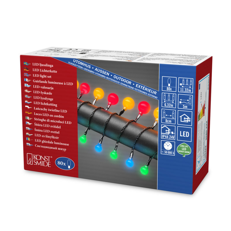 1132cm LED 80 - Bulb Mini String Light, Green/Blue/Red