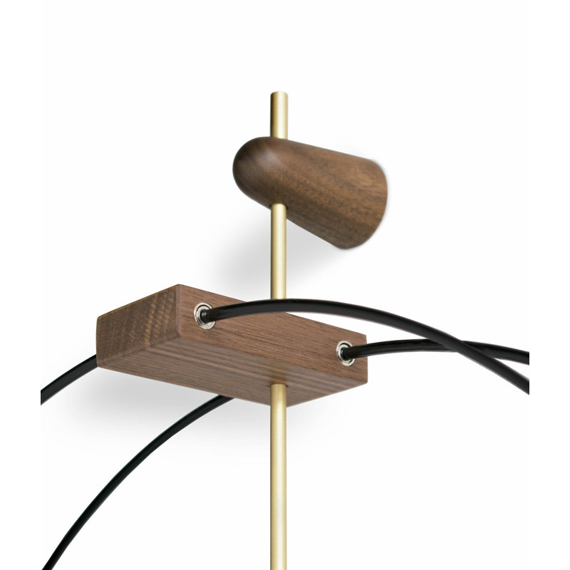Barcelona Wall Clock, Black/Brass/Walnut