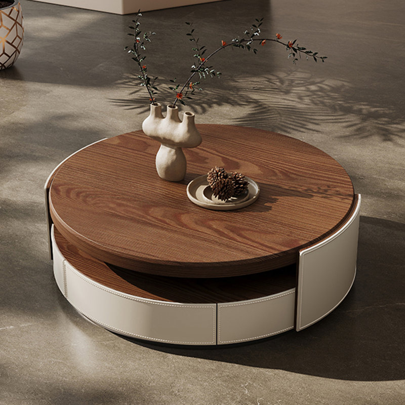 Table basse Saddle Leather, H 13,8 po x L 35,43 po x l 35,43 po