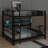 Metal Queen Over Queen Bunk Bed With Storage Cabinets And LED