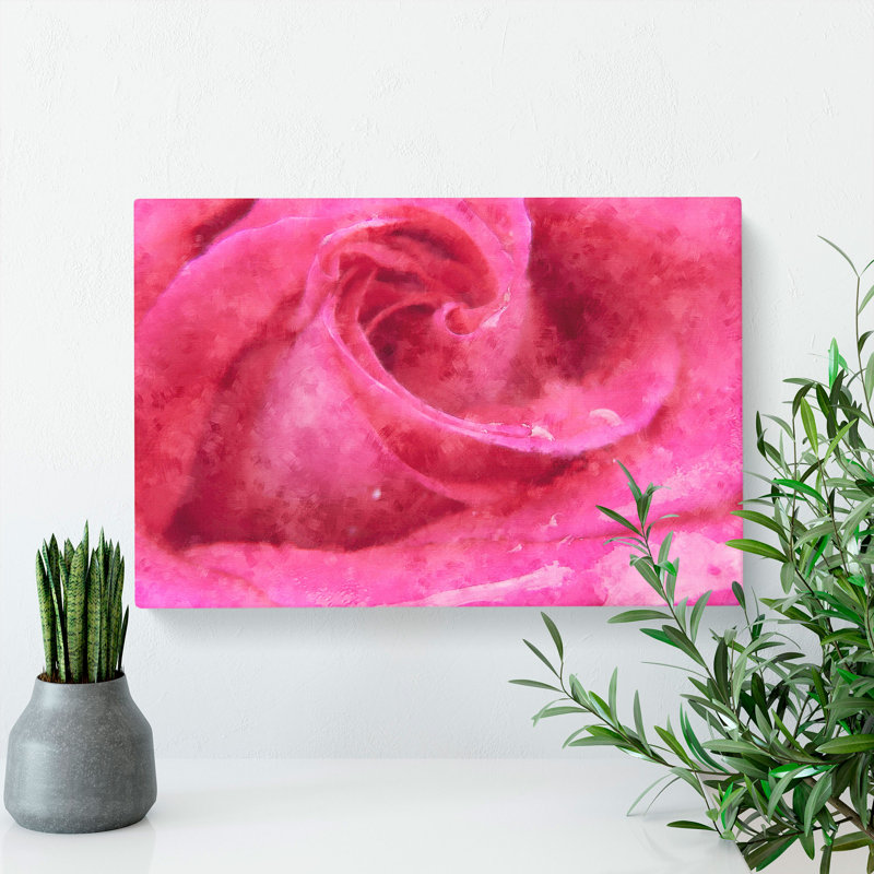 Pink Rose Flower Vol.8 - Wrapped Canvas, 50cm H x 76cm W x 3cm D