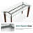 Rodeny 29 L x 55 W Glass Dining Table,Modern Clear Water Rippled Glass Kitchen Table 