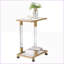Table basse dorée en forme de C avec plateau en verre trempé, table d'appoint mobile facile à nettoyer pour la maison et le bureau