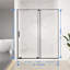 Porte de douche coulissante semi-sans cadre l 56 à 60 po x H 72 po, verre trempé transparent SCGG 5/16 po (8 mm), finition noir mat, largeur de coupe réglable de 4 po