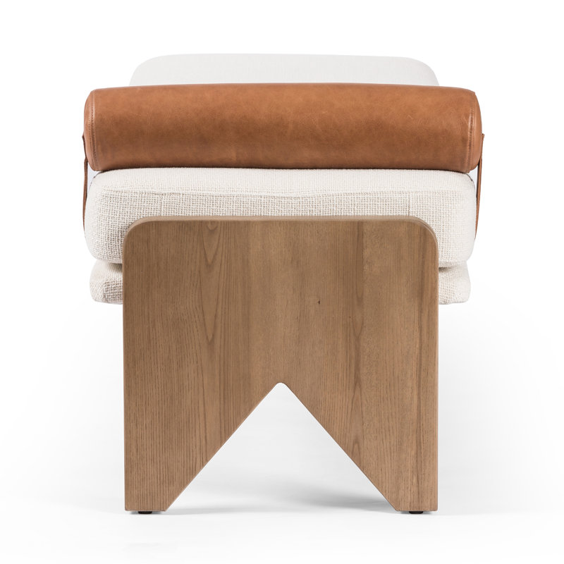 Arda Genuine Leather, Polyester Blend Upholstered Bench
