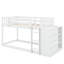 Lit superposé simple au-dessus de simple fonctionnel avec tiroirs de rangement et étagères-230729425