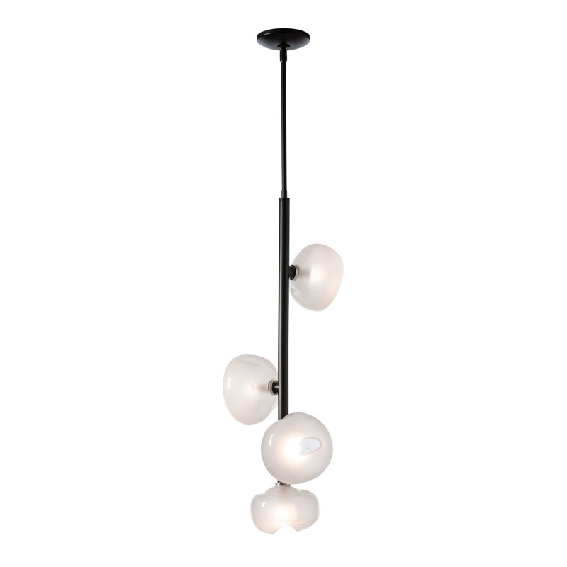 Ume 4 - Light Cluster Novelty Pendant, Frosted, Oil Rubbed Bronze