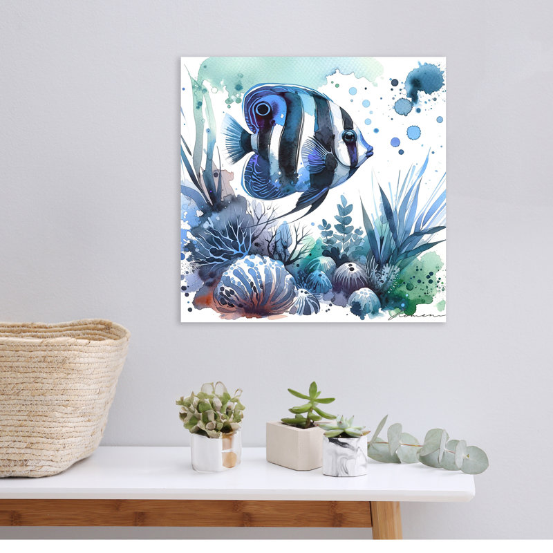 " Oceanic Serenade - Tropical Fish ", 20" H x 20" W x 1.5" D