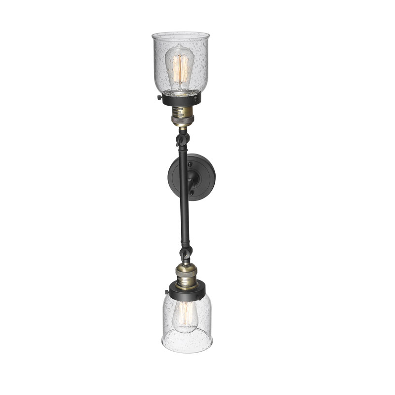ClipperCove 2 - Light Dimmable Vanity Light, 6 Watt Vinage LED Bulb, Seedy, Black Antique Brass