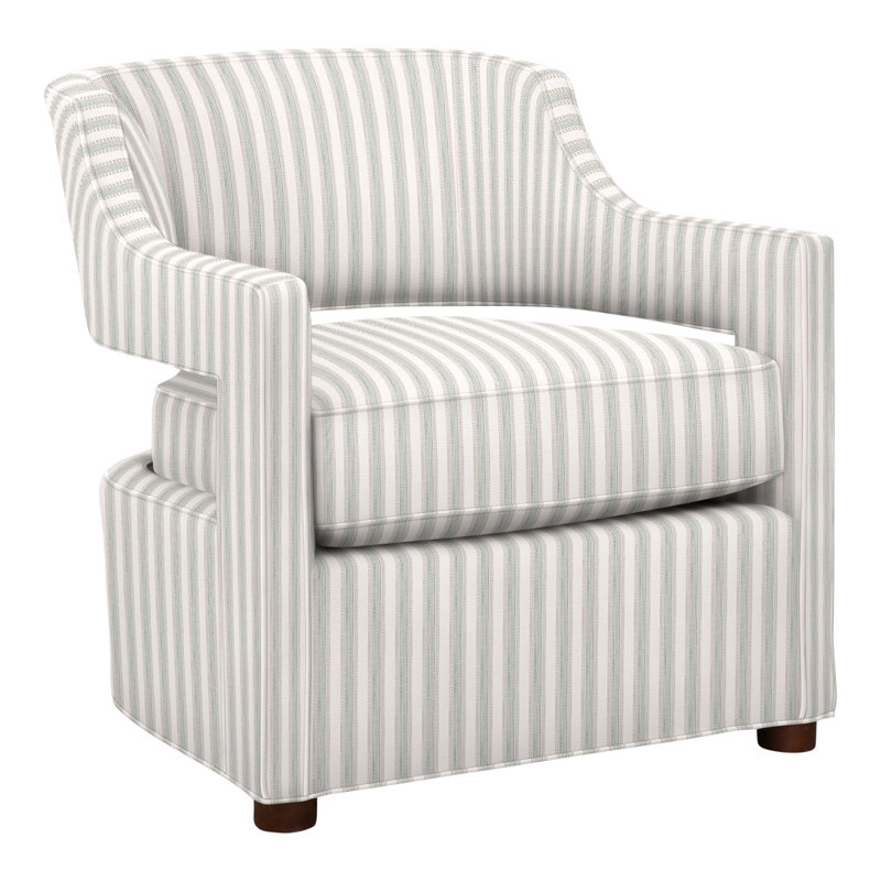 Phoebe Lounge Chair, Perigold Piccadilly Stripe Ash