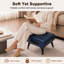 Tabouret en cuir de haute qualité, équipé de poignées portables et de pieds en métal; Repose-pieds carré moderne et minimaliste avec espace de rangement caché, disponible en plusieurs couleurs, convenant au salon-132900153
