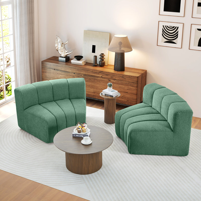 Canapé modulaire incurvé moderne, Green
