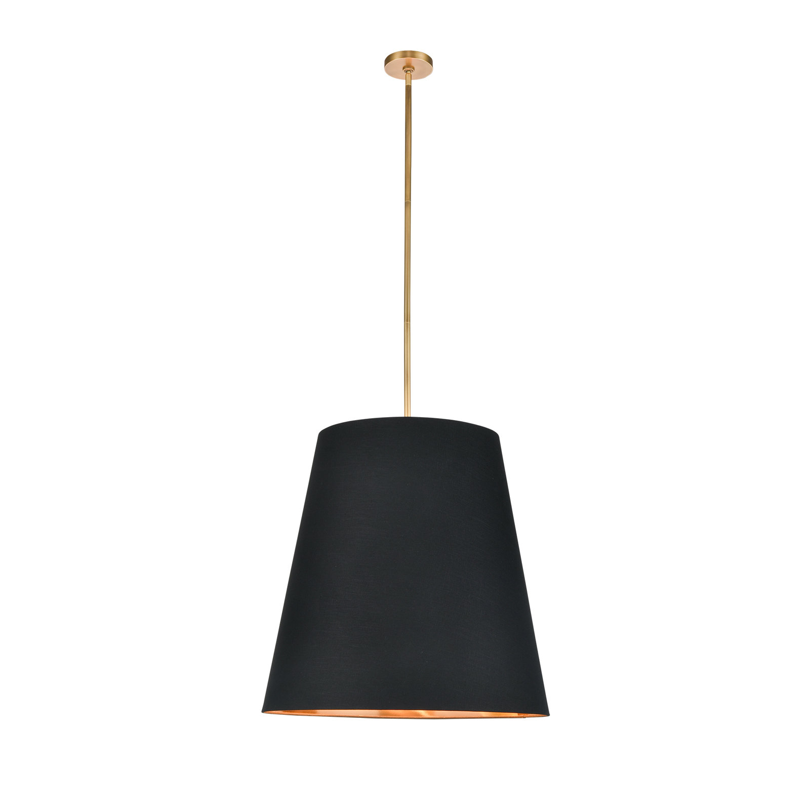 3 Light Steel Pendant, 71.76" H x 24.88" W x 24.88" D, Gold, Black