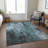 Machine Washable Indoor/Outdoor Cinead ACN1683 Teal Rug-104392538