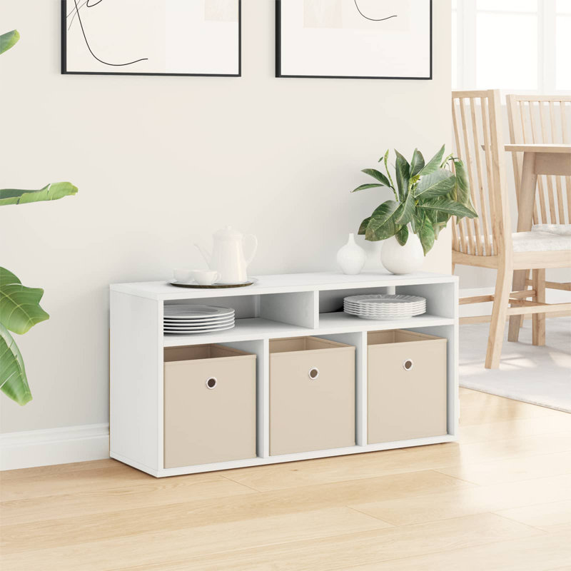 TV Stand, 16.93'' H x 34.25'' W x 10.83'' D, White