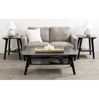 Tiered Rectangle Coffee Table with Storage